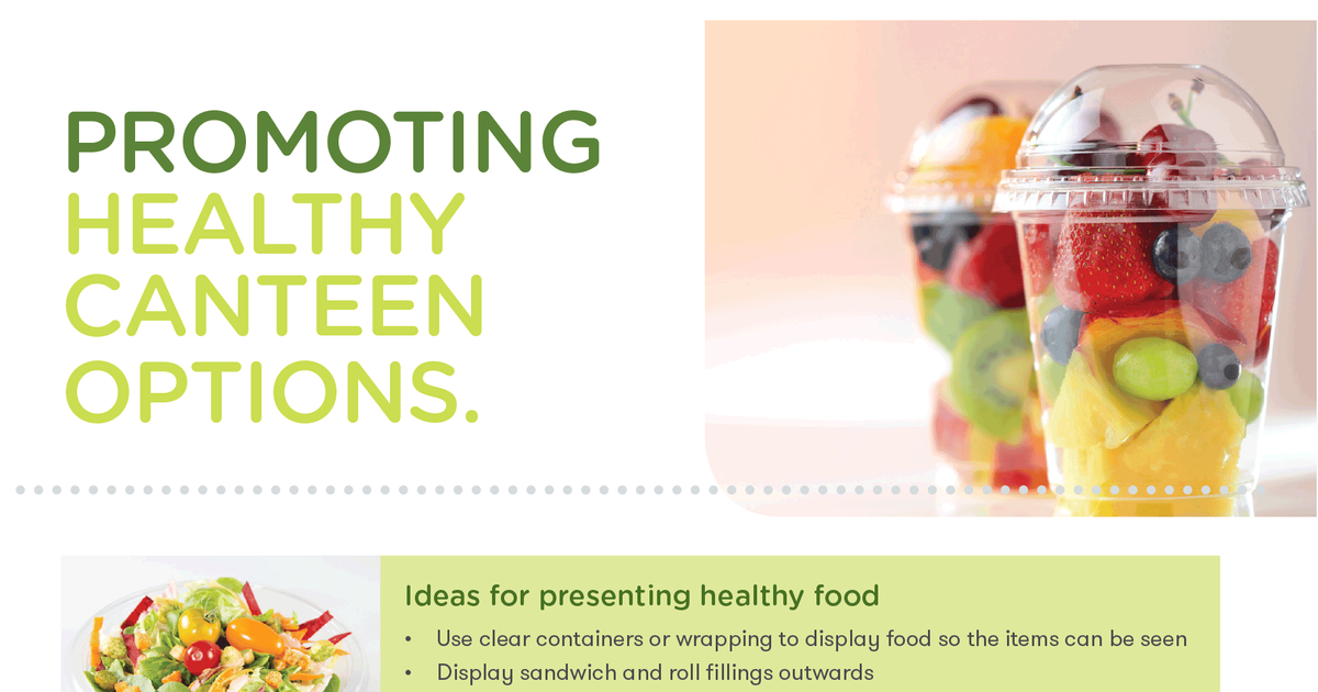 Promoting healthy canteen options Good Sports